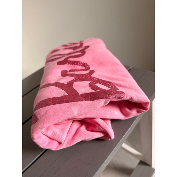 Women's small cozy pink Barbie sweater crewneck pullover - Picture 7 of 9